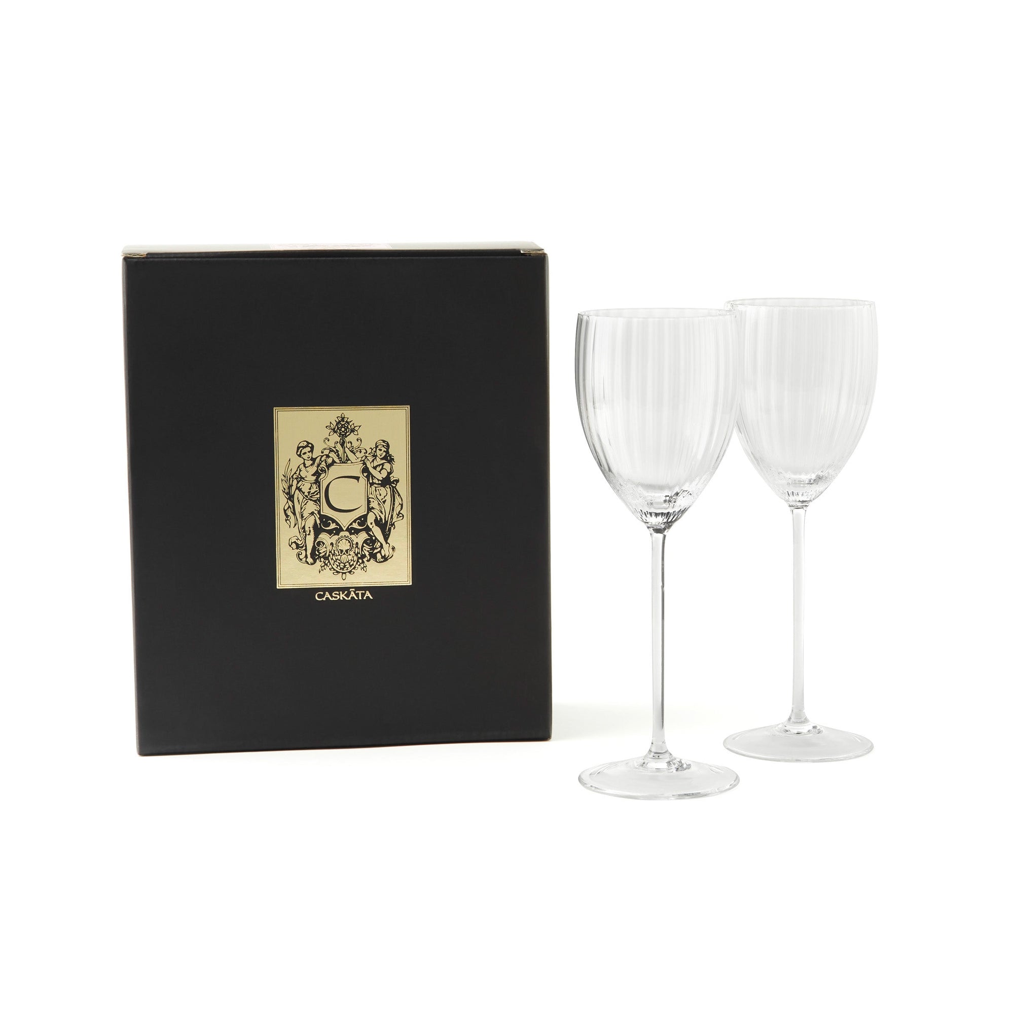 CASKATA Quinn White Wine Glasses, Amber Set of 2