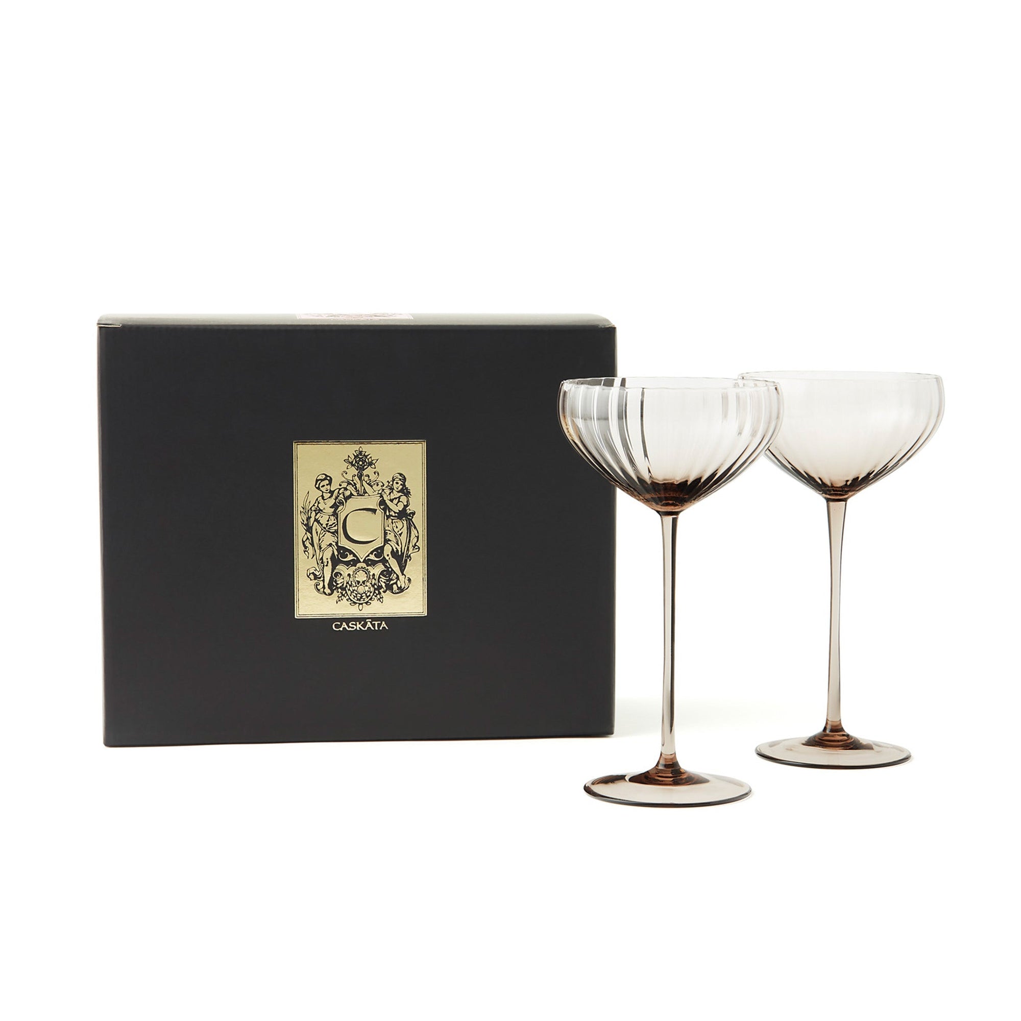 CASKATA Quinn Coupe Glasses, Clear Set of 2