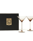 CASKATA Quinn Martini Glasses, Mocha Set of 2