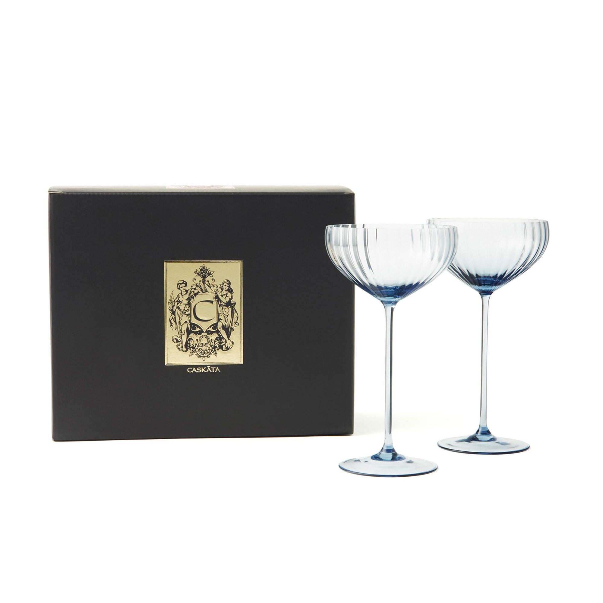 CASKATA Quinn Coupe Glasses, Citrine Set of 2