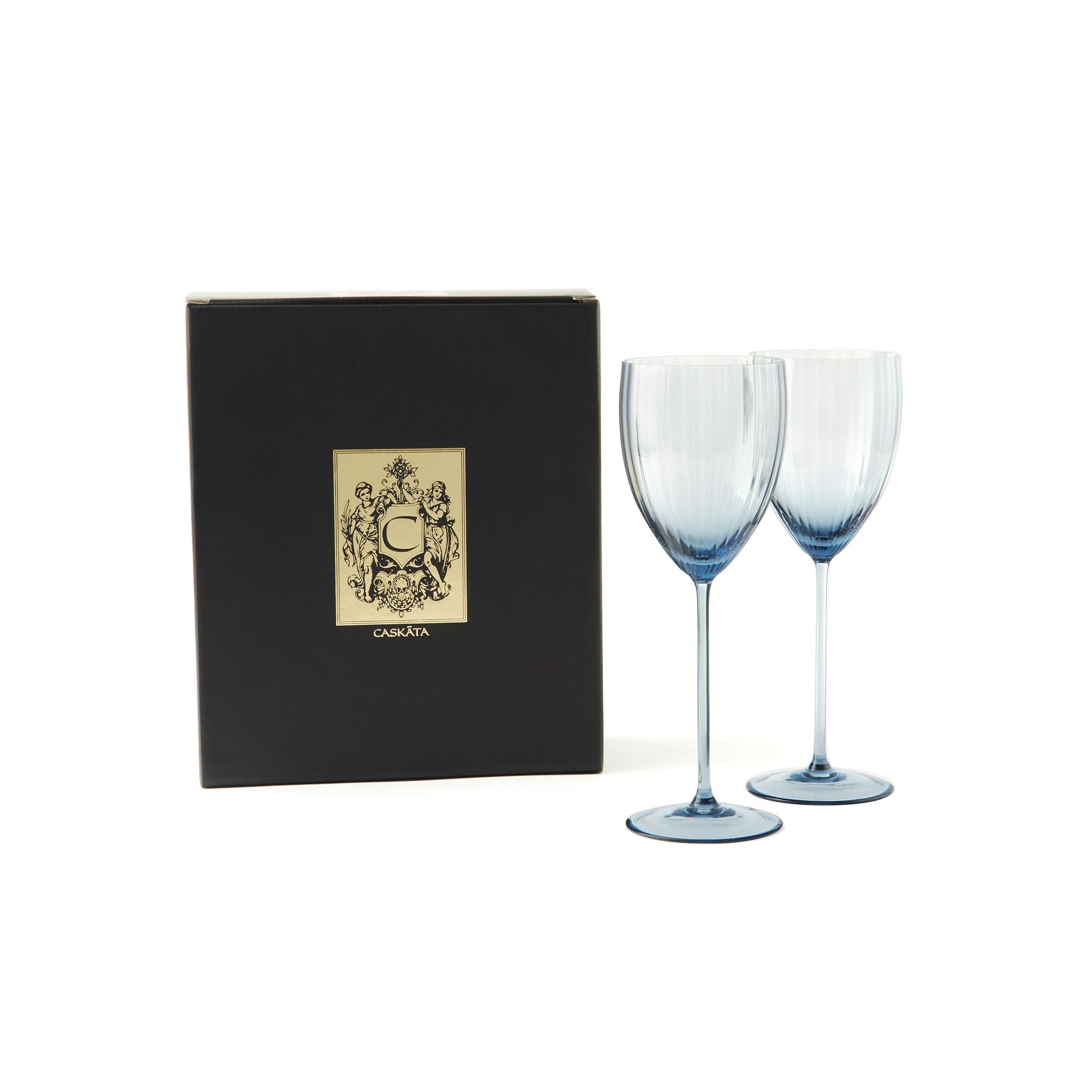 CASKATA Quinn White Wine Glasses, Amber Set of 2