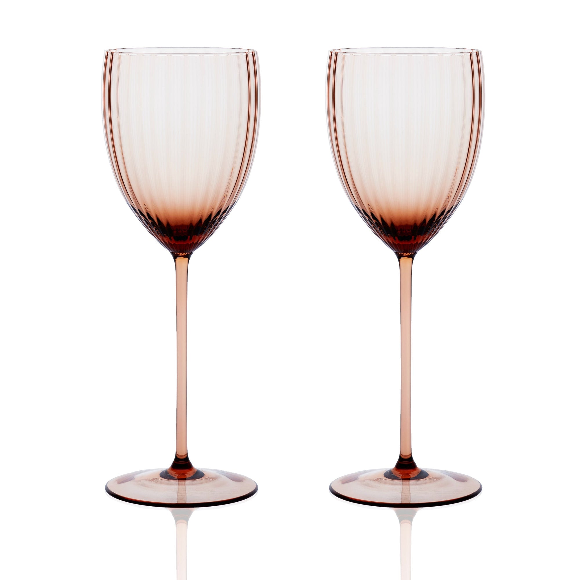 CASKATA Quinn White Wine Glasses, Amber Set of 2