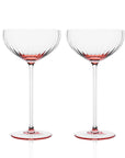 CASKATA Quinn Coupe Glasses, Rose Set of 2