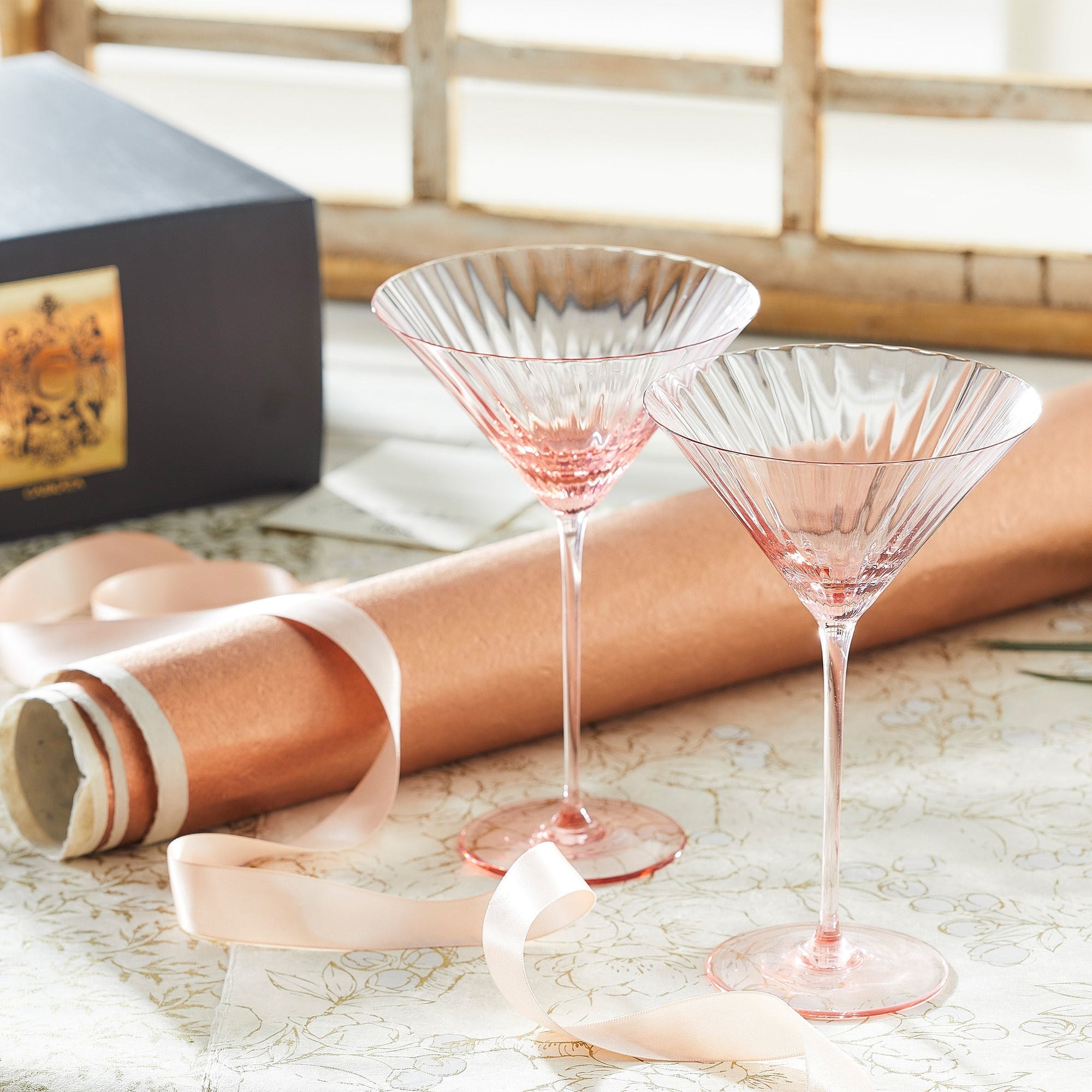 CASKATA Quinn Martini Glasses, Rose Set of 2