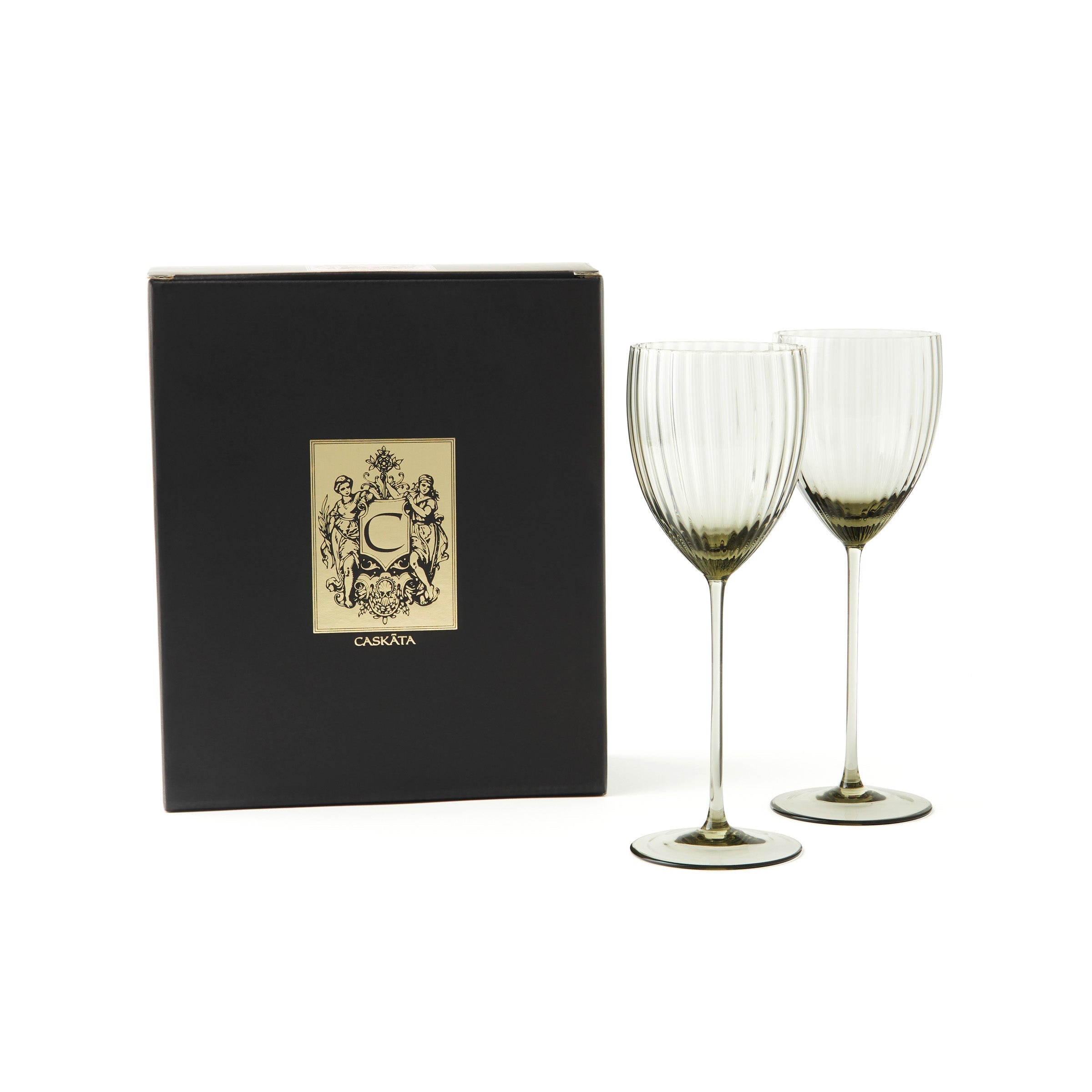 CASKATA Quinn White Wine Glasses, Clear Set of 2