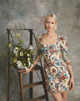 Belinda Dress, Turtledove Baroque Floral