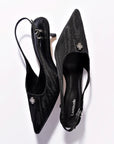 LARROUDE Maxine Pump In Black Fabric