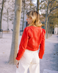 MASON'S DAUGHTER Laura Jacket, Red Cotton Twill