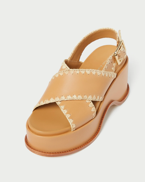 Mae Platform Sandal, Honey/Natural