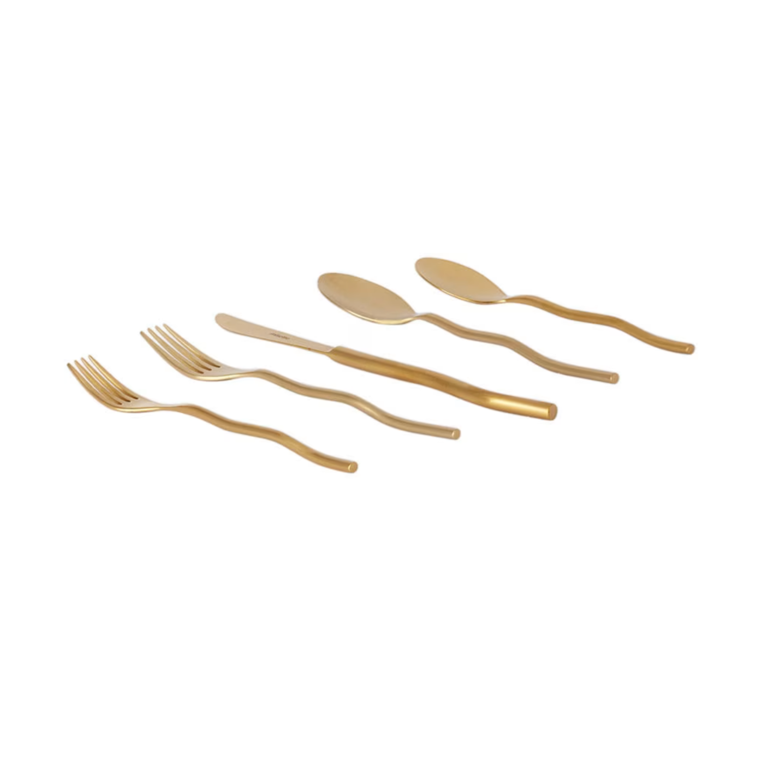 MISETTE Squiggle 5-Piece Cutlery Set in Matte Gold