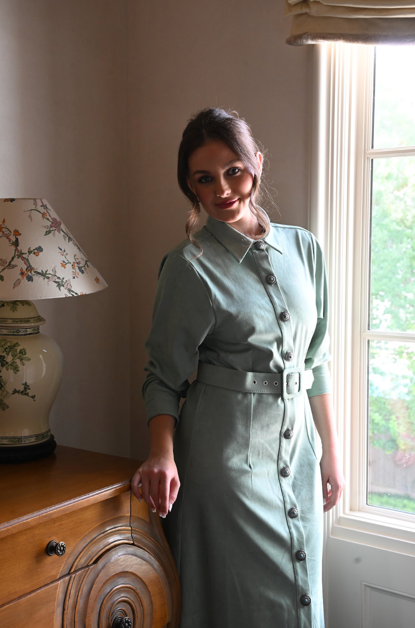 MASON'S DAUGHTER | Miller Dress, Mint Suede