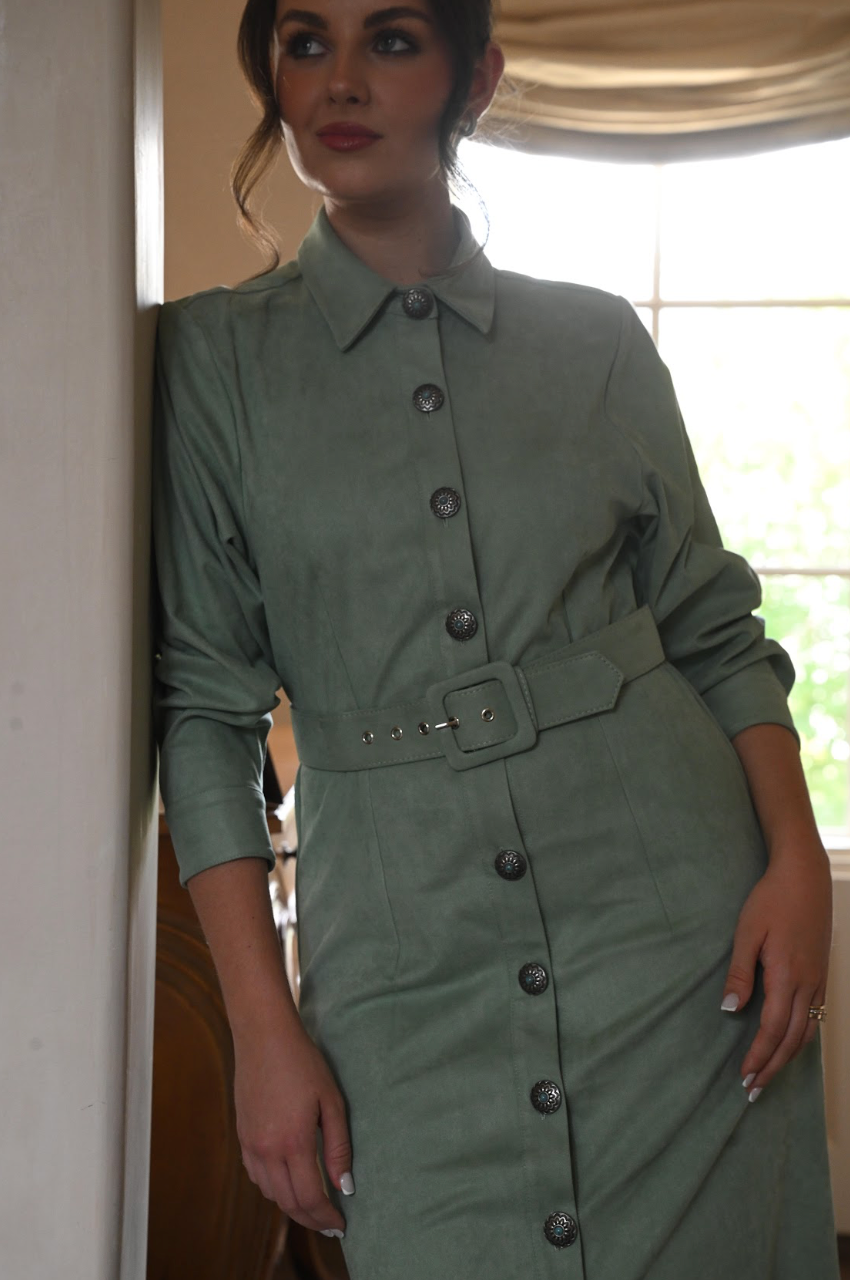 MASON'S DAUGHTER | Miller Dress, Mint Suede