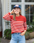 TUTTO Red White Stripe Sweater