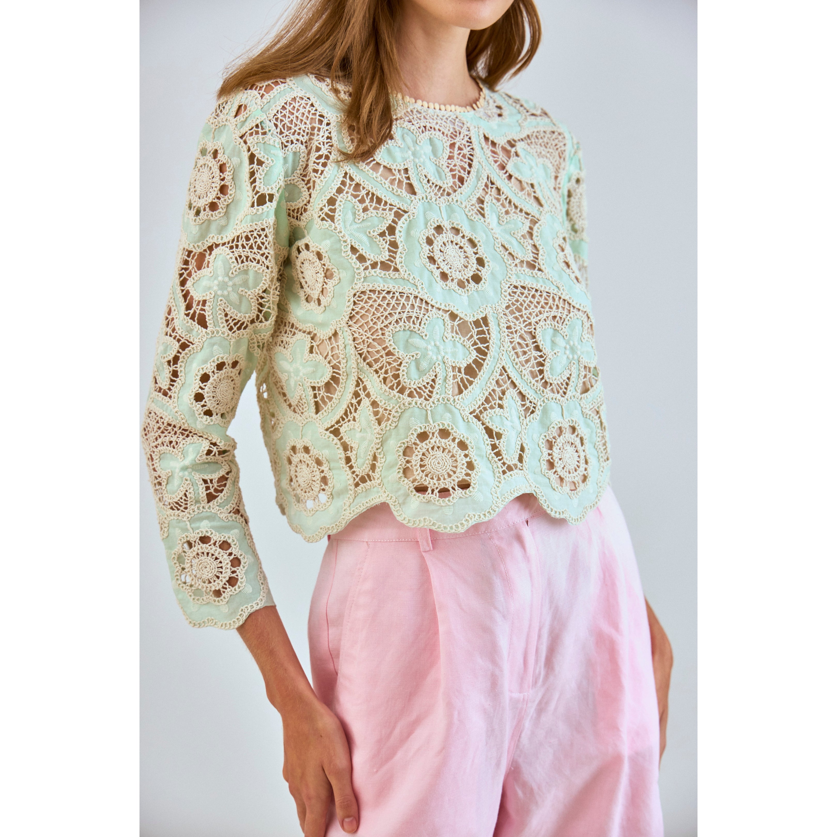 HUNTER BELL Pippa Top, Lagoon Lace