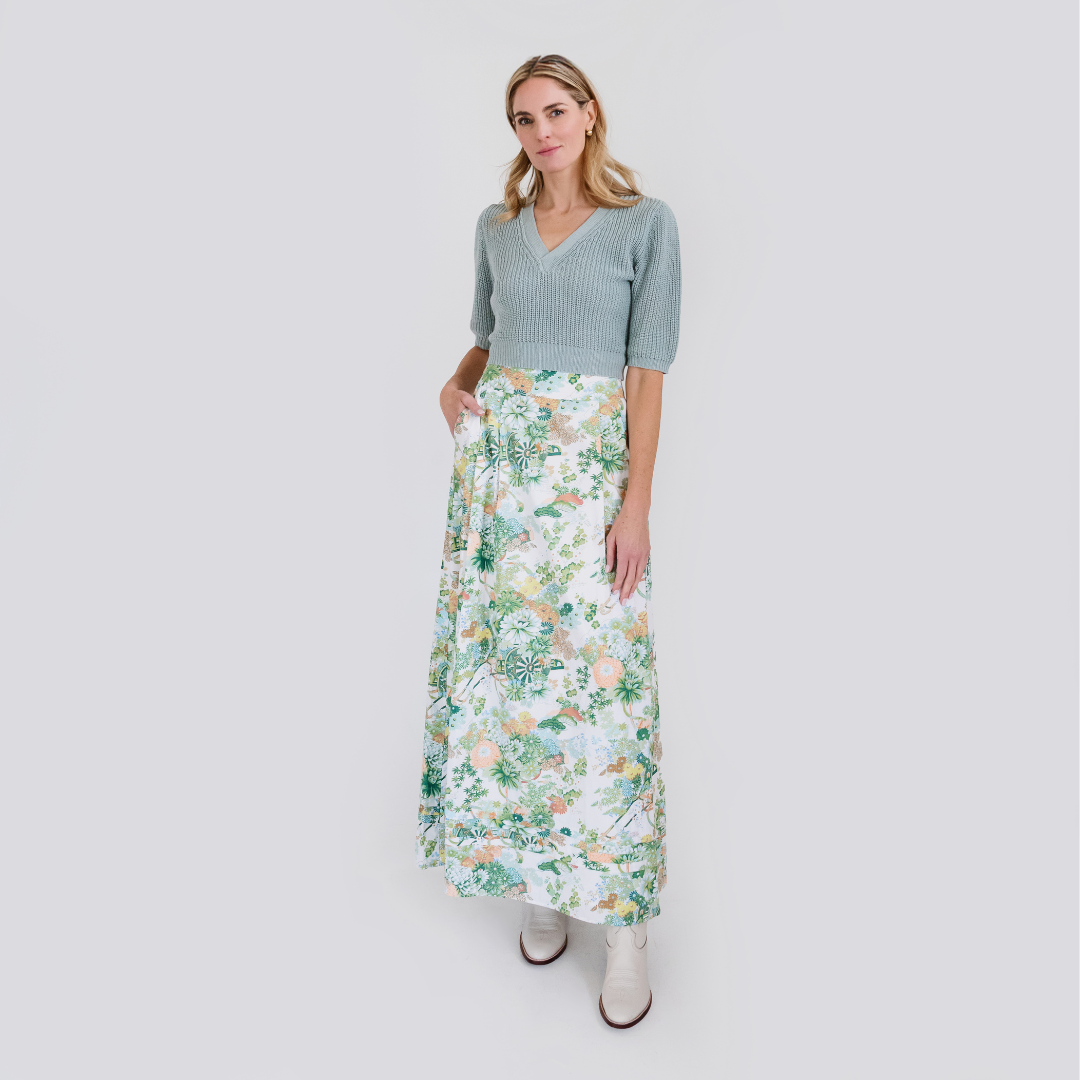 MASON&#39;S DAUGHTER Maxi Skirt, Spring Chinoiserie