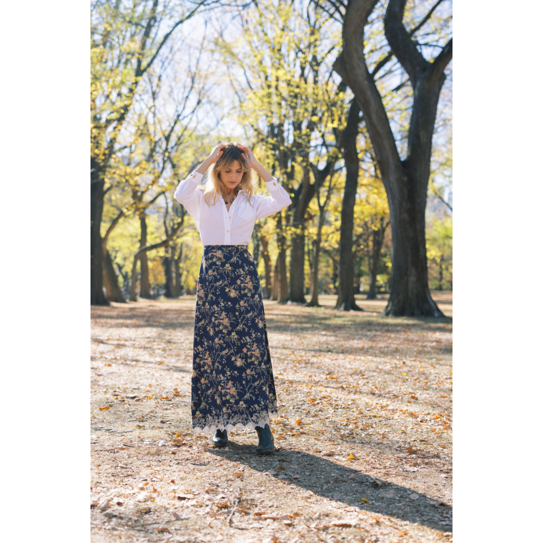 MASON&#39;S DAUGHTER Samantha Skirt, Heirloom Bouquet Viscose Twill