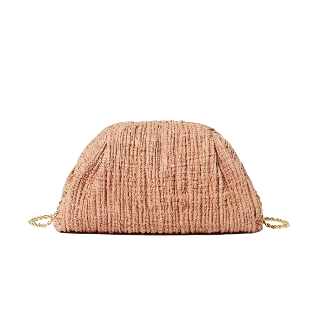 Bailey Pleated Dome Clutch, Blush