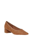 Nerine Mid Heel Pump, Brown Woven Raffia