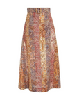 Luminosity A-Line Midi Skirt, Multi Paisley Stripe