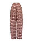 Cropped Pant, Chocolate and Pink Lattice Print