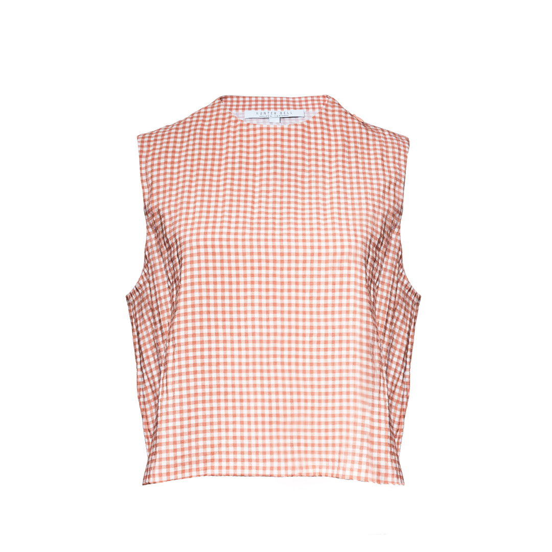 Manning Top, Terracotta Gingham