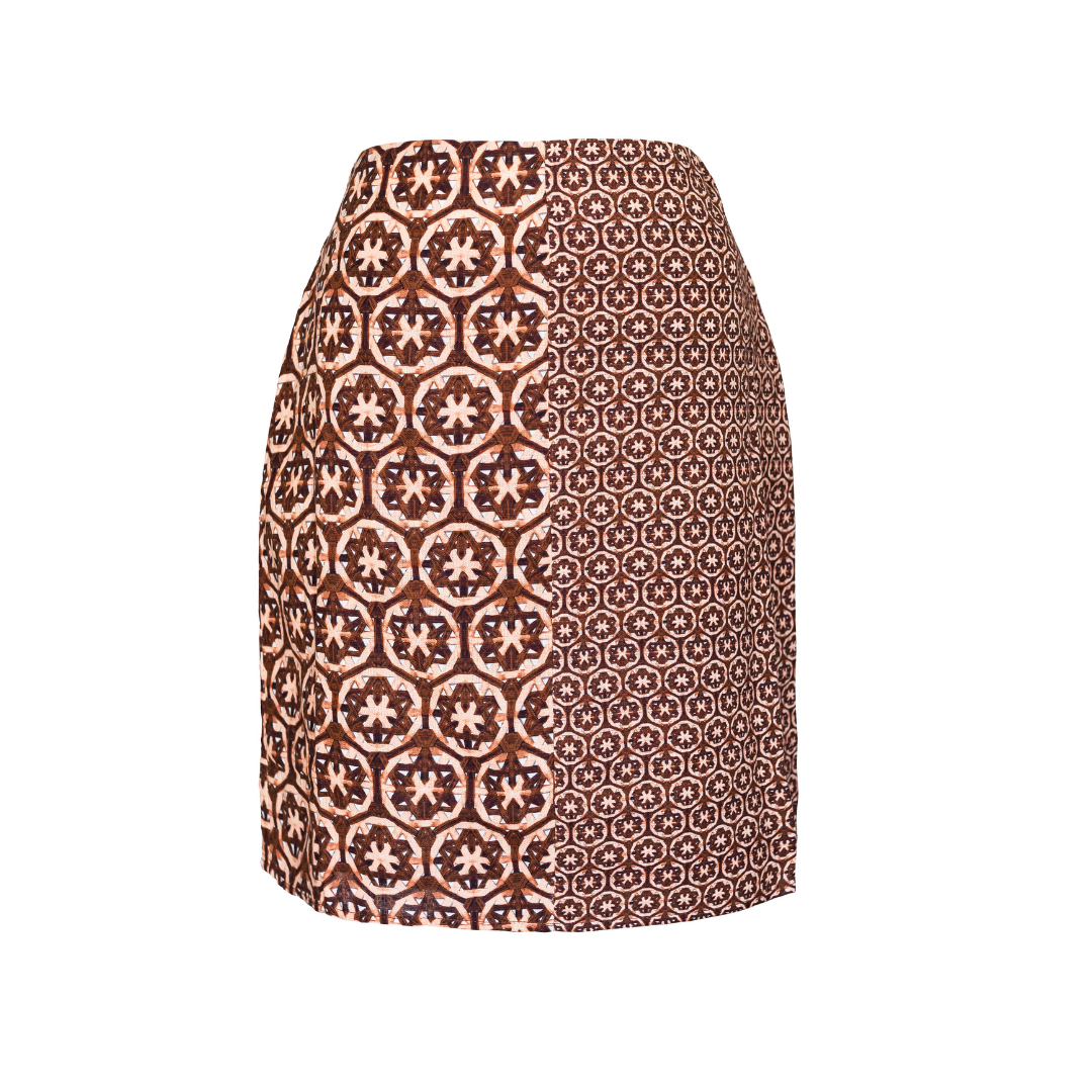 Skirt, Chocolate and Pink Lattice Print – Only on The Avenue