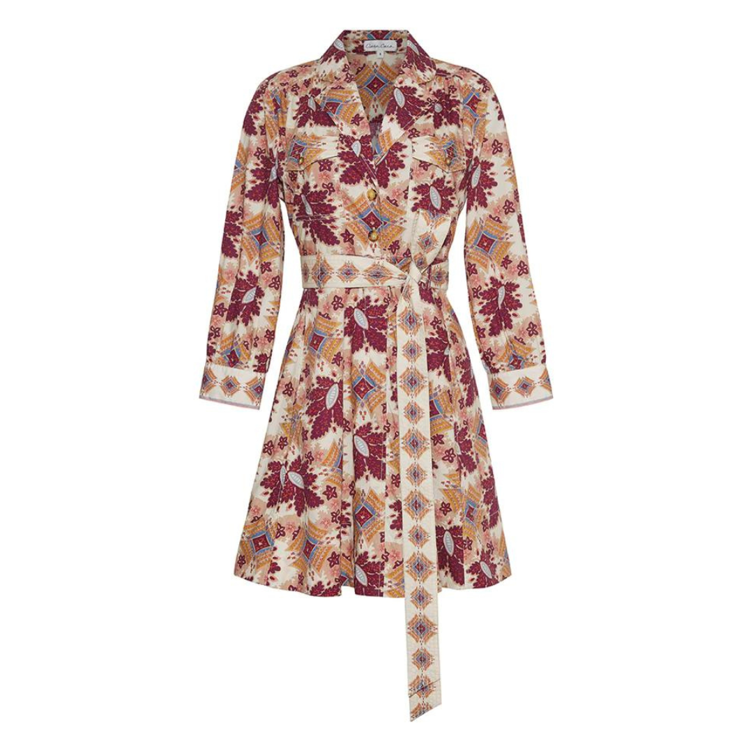 Leona Dress, Retro Floral Turtledove