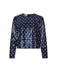 Jiza Top, Blue Dotted Sequins
