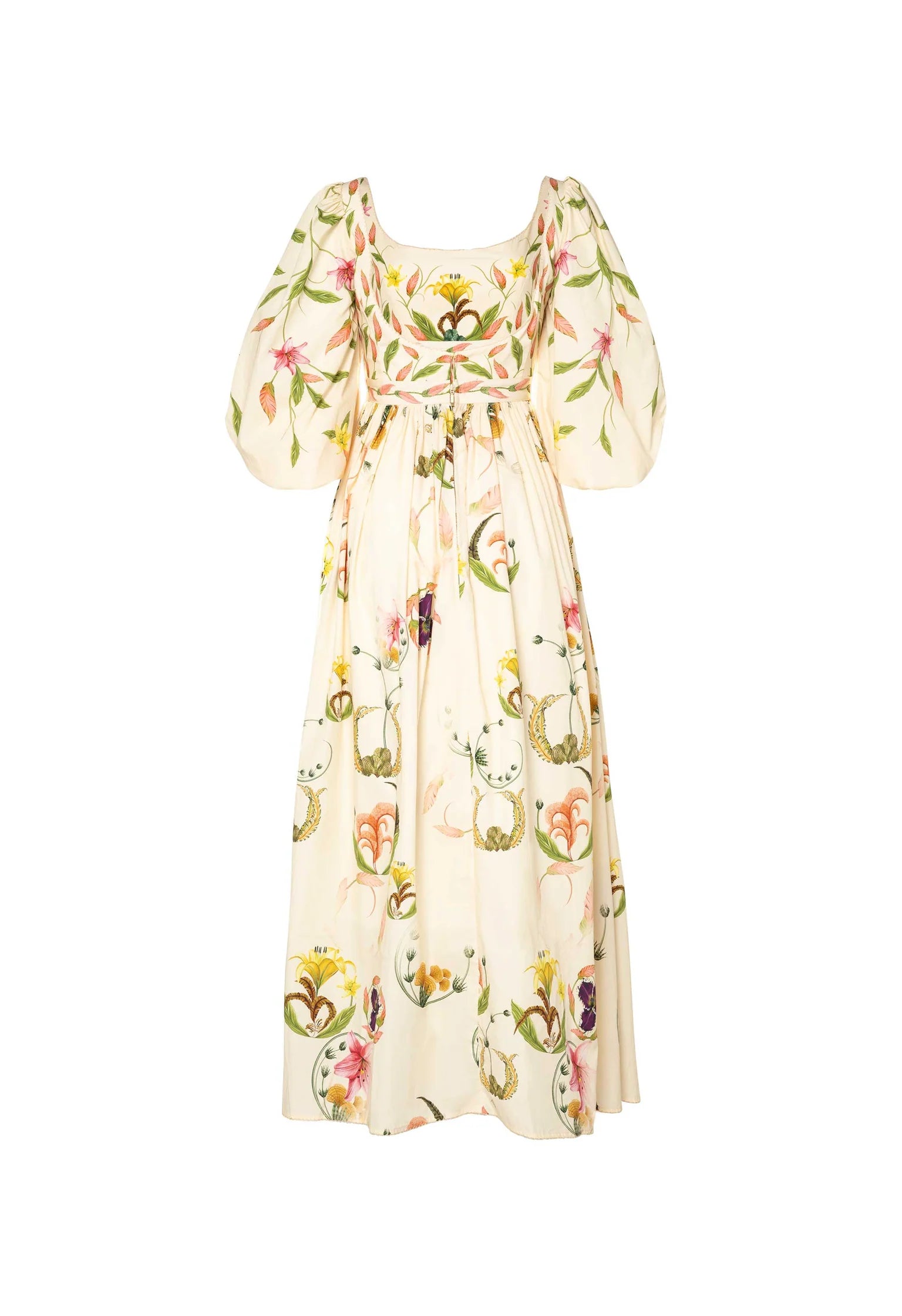 Embroidered cotton poplin maxi dress