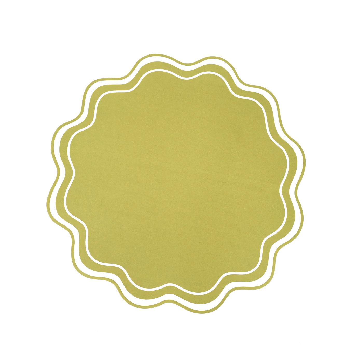 Green Wavy Scallop Paper Placemats