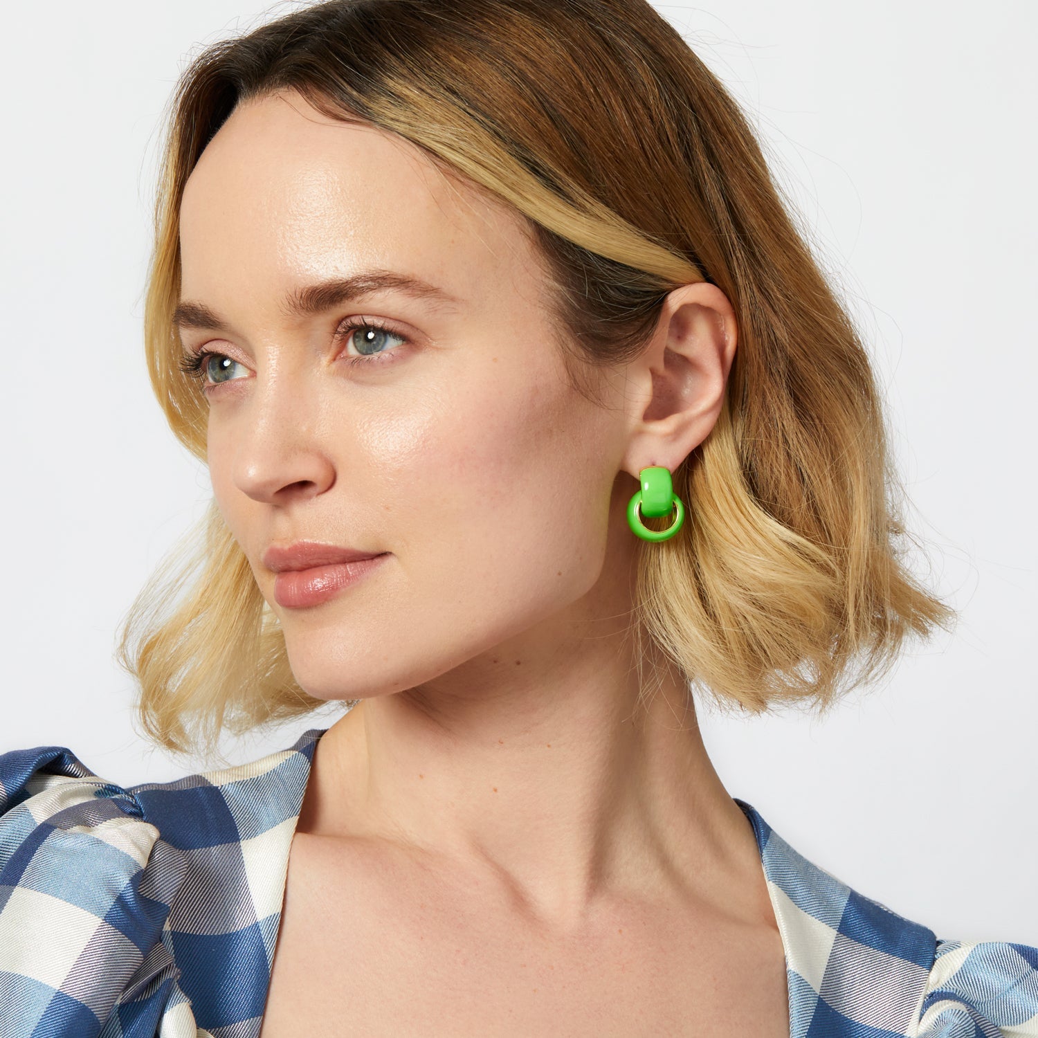 Luca Hoop Earring, Green