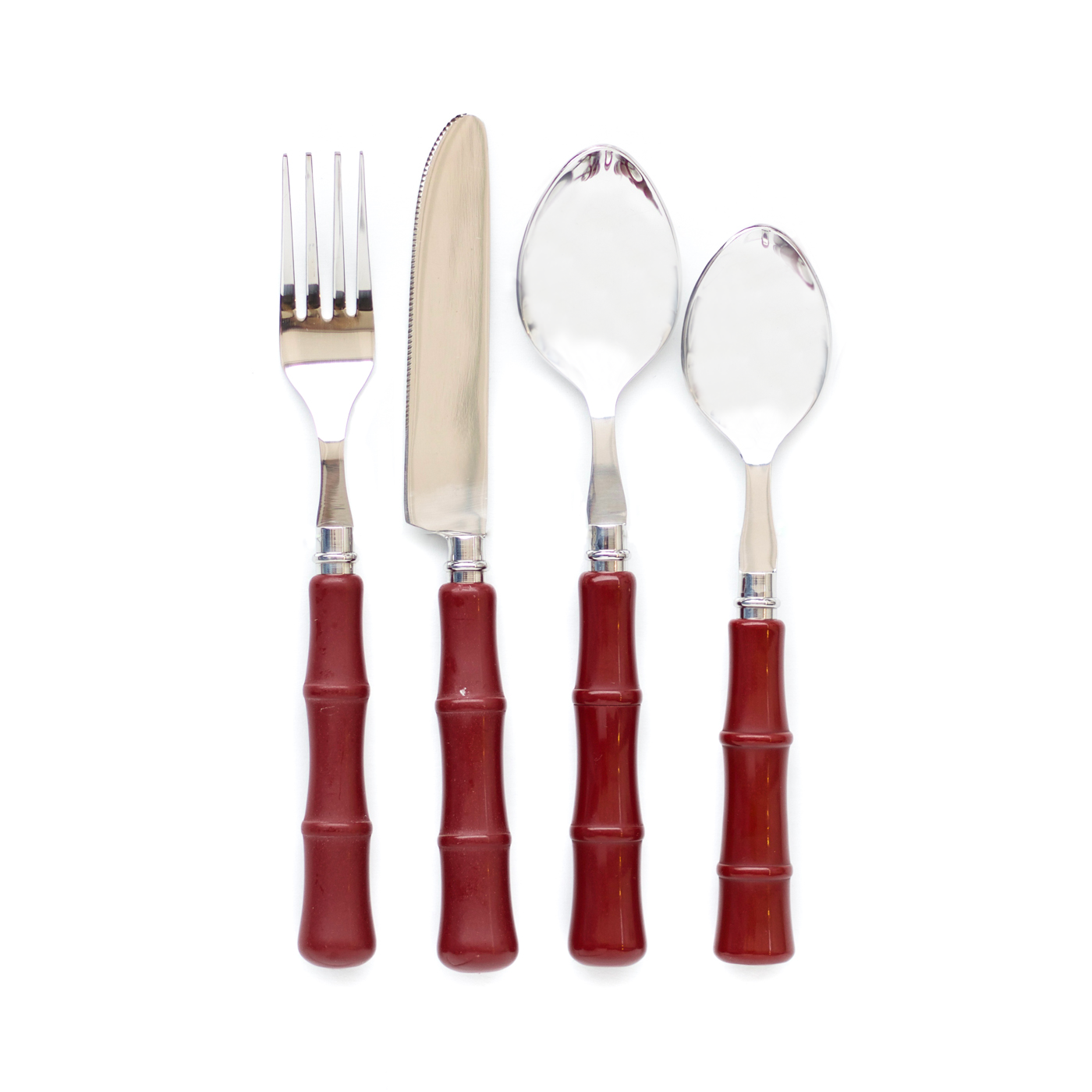 Bamboo Flatware, Burgundy