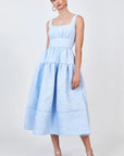 Mara Dress, Sky Blue Jacquard
