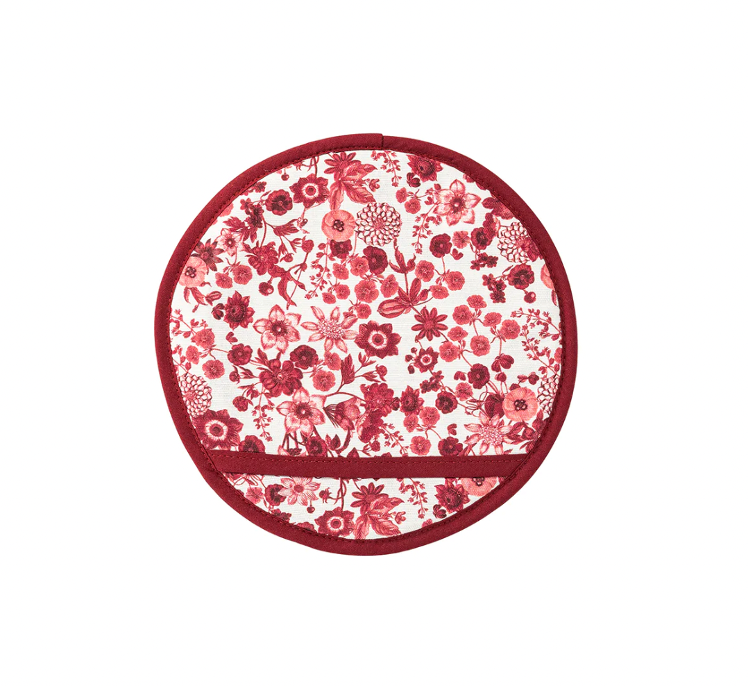 Field of Flowers Mitt &amp; Pot Holder 2pc Set - Ruby