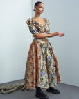 Phillipa Ruffle Neck Midi Dress, Mix Floral